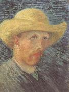 Self-Portrait wtih Straw Hat (nn04) Vincent Van Gogh